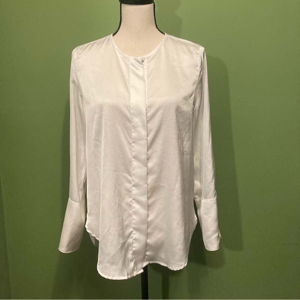 Dynamite White Satin Blouse